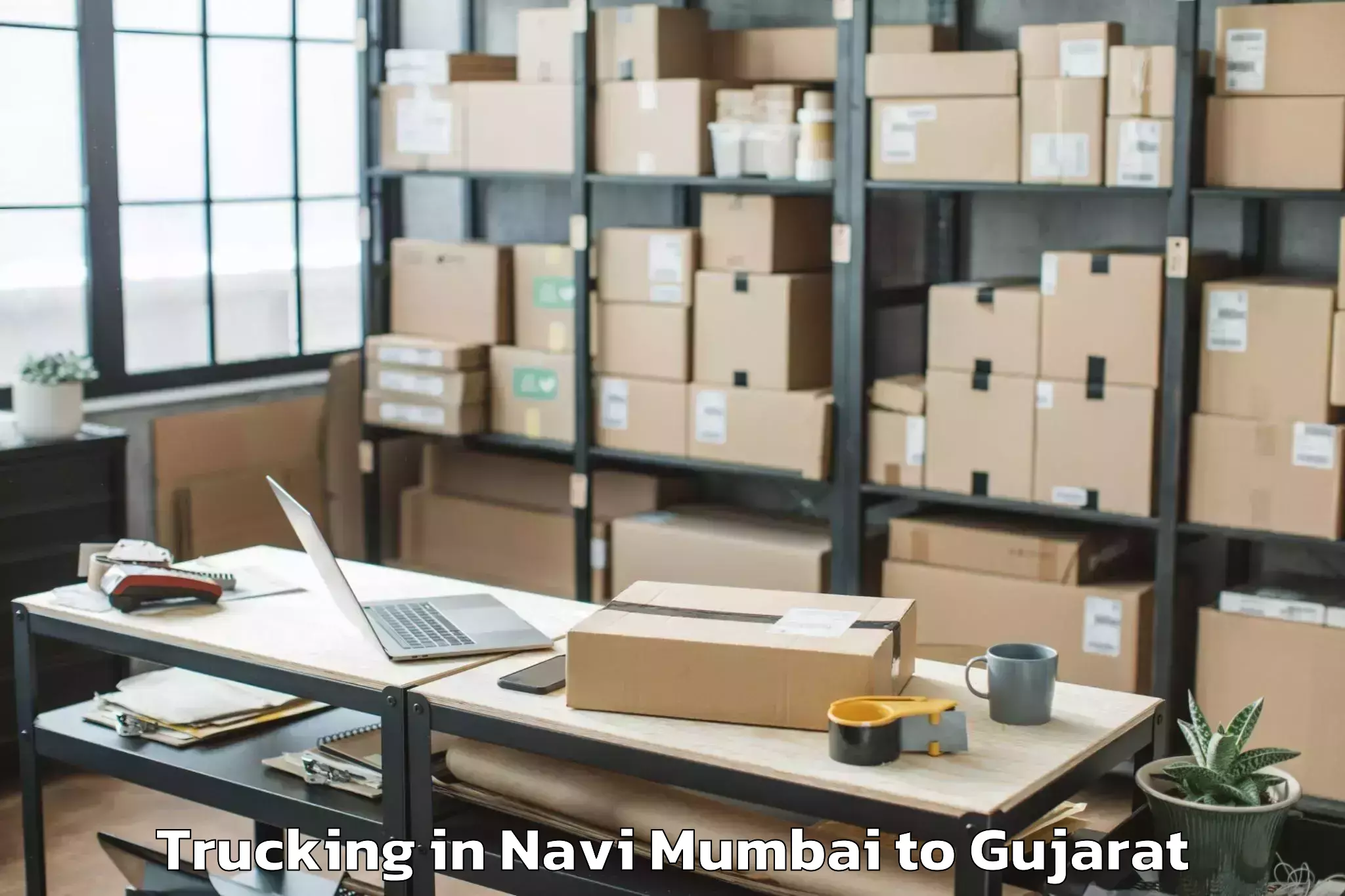 Top Navi Mumbai to Palanpur Trucking Available